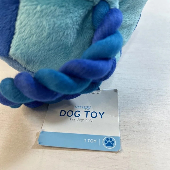 Dog Toy Red Square with Rope Blue - Picture 3 of 9